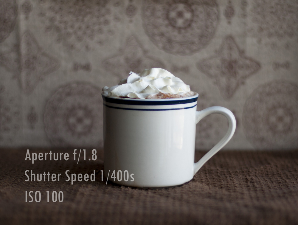 Photoshopped together using layer masks, this image makes the cup look totally in focus with a very low aperture. This comes in handy in portraiture if you have two subjects on a slightly different plane on a low aperture. This is an example of compositing and is a very handy tool.